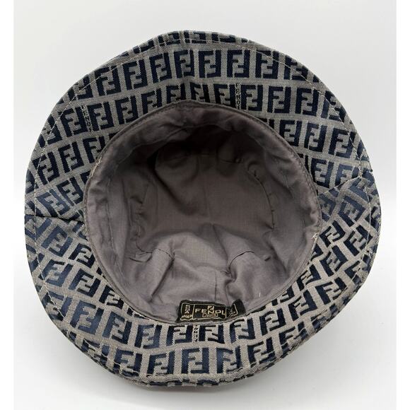 Fendi FF Dark Blue Jacquard Bucket Hat No Size Tag